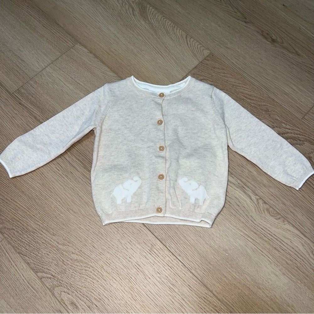 NWOT The Little White Company London Elephant Cardigan Sweater
